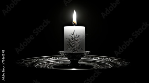 light candle black and white