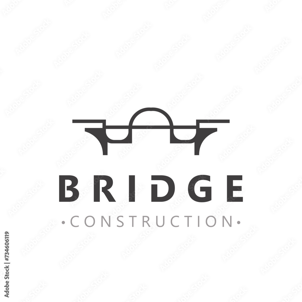 Minimalist Bridge logo suitable for building and construction workers vector