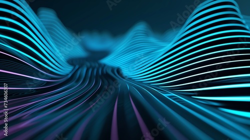 A dynamic abstract of intersecting 3d aerial 3d neon lights line