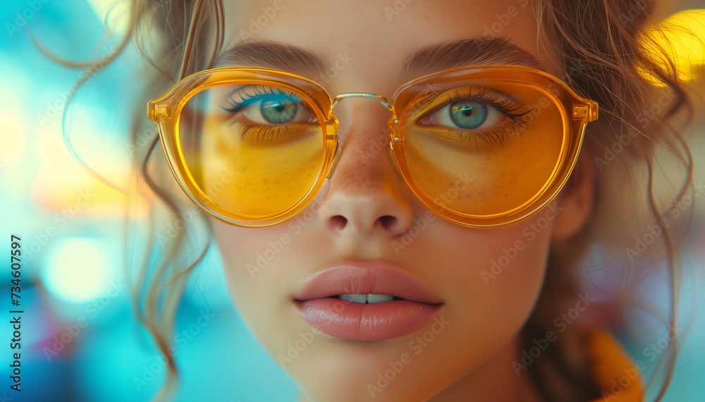 beautiful retro woman with yellow color beautiful retro woman with yellow color