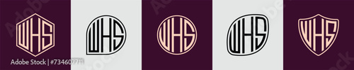 Creative simple Initial Monogram WHS Logo Designs.