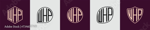 Creative simple Initial Monogram WHP Logo Designs. photo