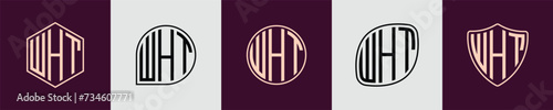 Creative simple Initial Monogram WHT Logo Designs. photo