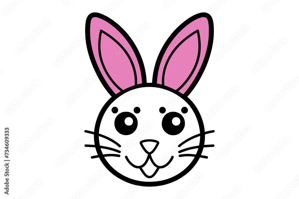 Cute Easter Bunny face template Vector, Easter Bunny Face Kit, cartoon bunny face png, outline bunny face clipart, printable bunny face Cute Easter Bunny face template Vector, Easter Bunny Face Kit, cartoon bunny face png, outline bunny face clipart, printable bunny face