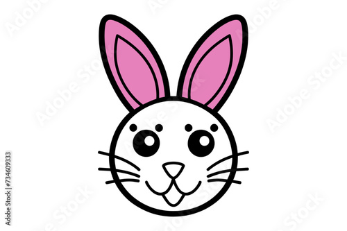 Cute Easter Bunny face template Vector  Easter Bunny Face Kit  cartoon bunny face png  outline bunny face clipart  printable bunny face