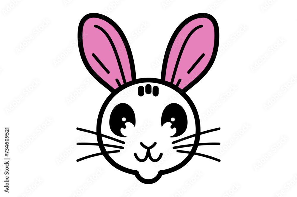 Cute Easter Bunny face template Vector, Easter Bunny Face Kit, cartoon bunny face png, outline bunny face clipart, printable bunny face Cute Easter Bunny face template Vector, Easter Bunny Face Kit, cartoon bunny face png, outline bunny face clipart, printable bunny face