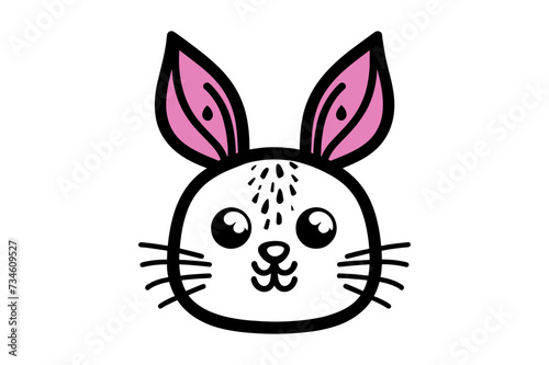 Cute Easter Bunny face template Vector  Easter Bunny Face Kit  cartoon bunny face png  outline bunny face clipart  printable bunny face