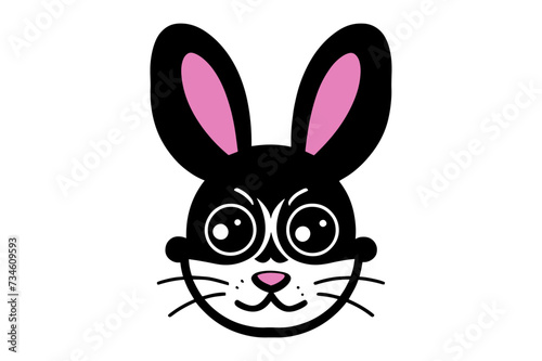 Cute Easter Bunny face template Vector  Easter Bunny Face Kit  cartoon bunny face png  outline bunny face clipart  printable bunny face