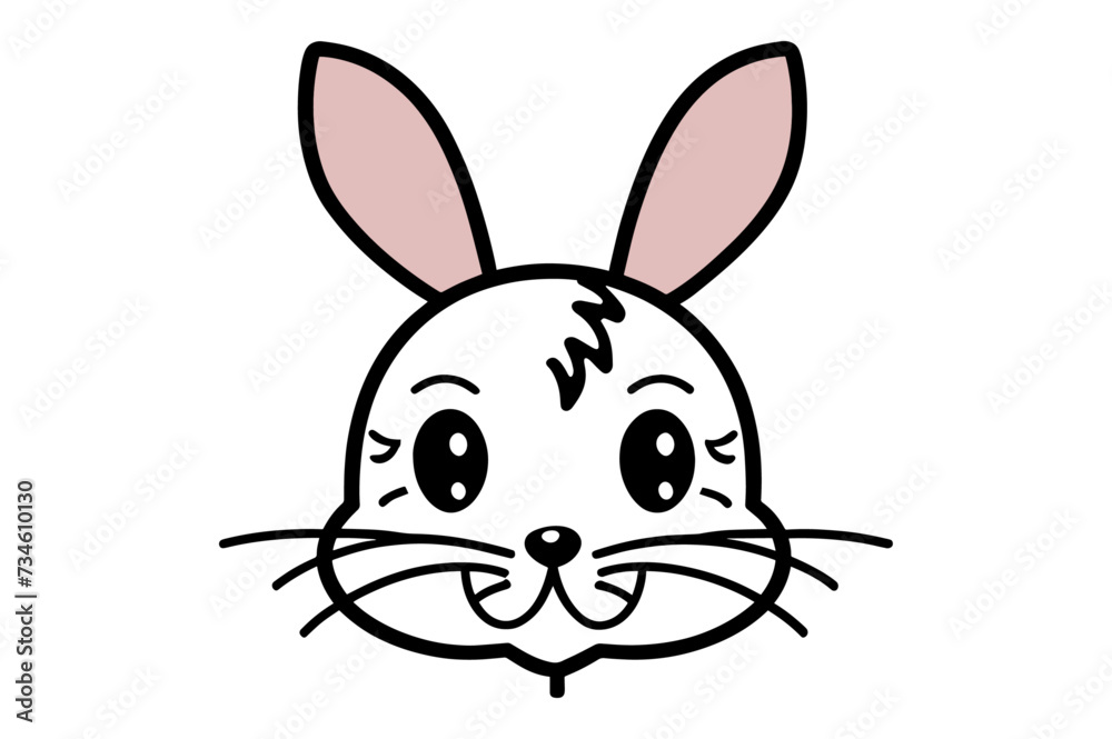 Cute Easter Bunny face template Vector, Easter Bunny Face Kit, cartoon bunny face png, outline bunny face clipart, printable bunny face Cute Easter Bunny face template Vector, Easter Bunny Face Kit, cartoon bunny face png, outline bunny face clipart, printable bunny face