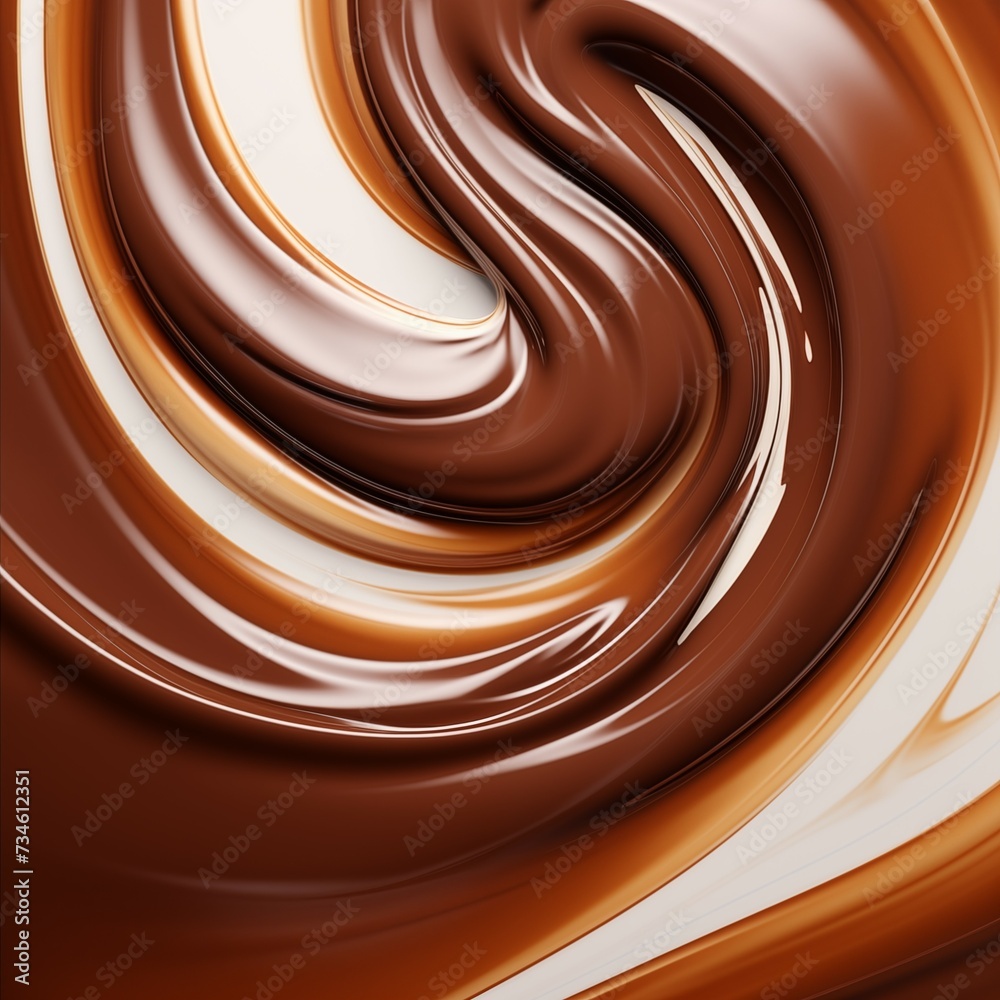 closeup chocolate swirl with some smooth lines background closeup chocolate swirl with some smooth lines background
