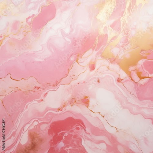 Closeup surface pink and gold marble textured background