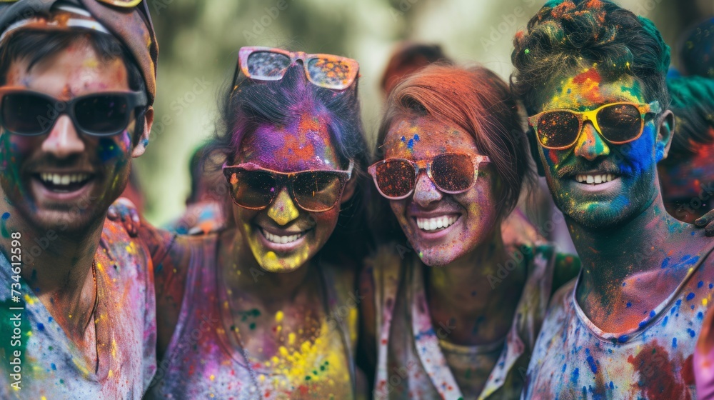 Obraz premium Holi Festival Celebration with Vibrant Colors