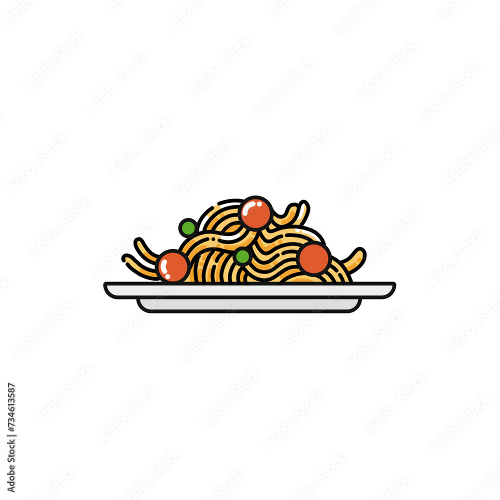spaghetti icon in colors and filled outline style
spaghetti icon in colors and filled outline style