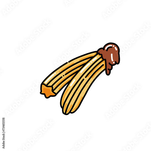 churros icon in colors and filled outline style	
