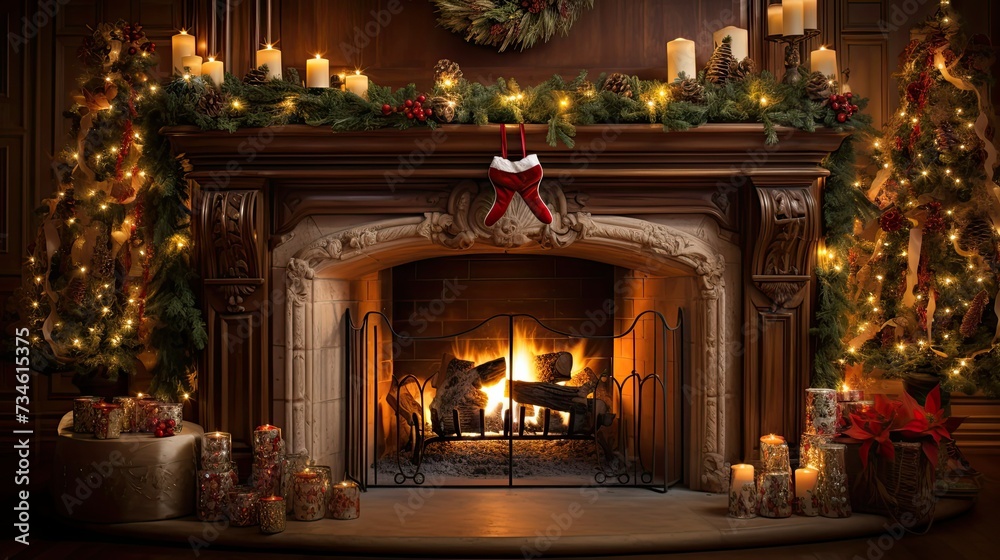 cozy fireplace holidays