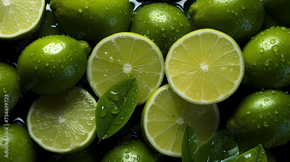A top view of a vibrant lime green background, radiating freshness and vitality
