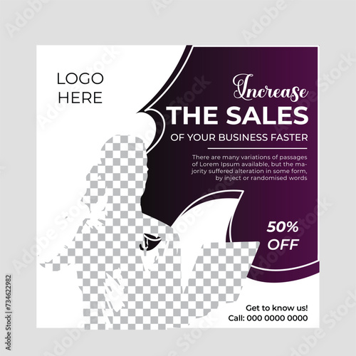 Vector Modern Social Media Post Design, Business Concept