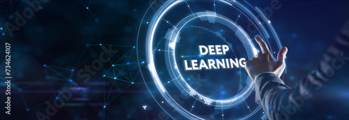 Deep learning artificial intelligence neural network. Technology, Internet and network concept.