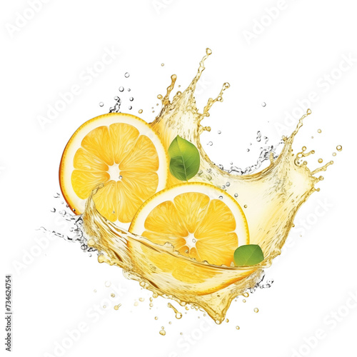 realistic fresh ripe yuzu with slices falling inside swirl fluid gestures of milk or yoghurt juice splash png isolated on a white background with clipping path. selective focus