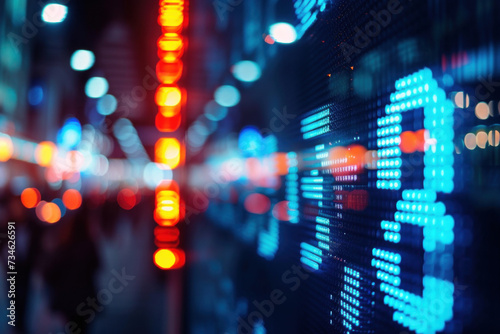Abstract Financial Data Stream - Digital Stock Market Analysis with Futuristic Glow © KirKam