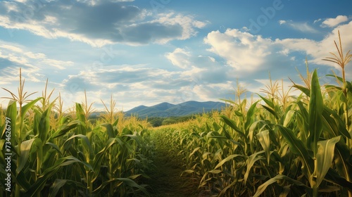 harvest corn in field