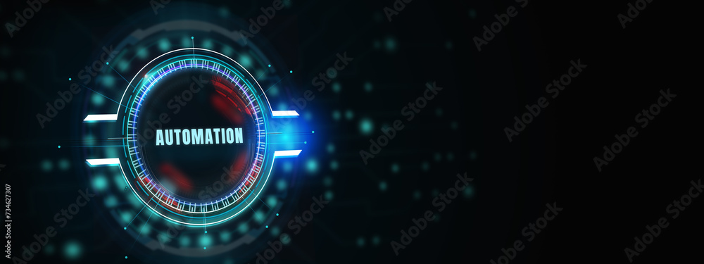 Business, Technology, Internet and network concept. Automation Software Technology Process System. 3d illustration Business, Technology, Internet and network concept. Automation Software Technology Process System. 3d illustration