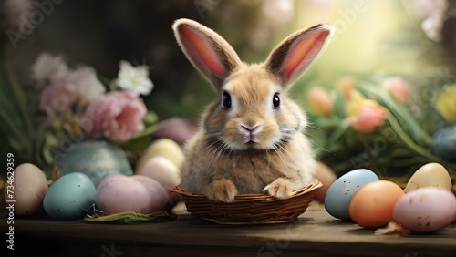 easter bunny with eggs © Jefferson