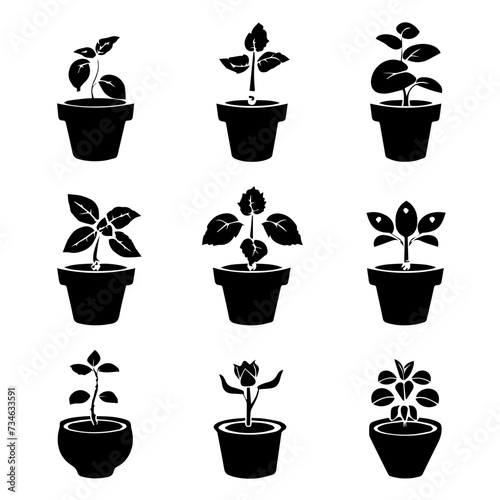 Free Hydroponic Black and White Line Art SVG Vector File for Laser Cutting Generative Ai