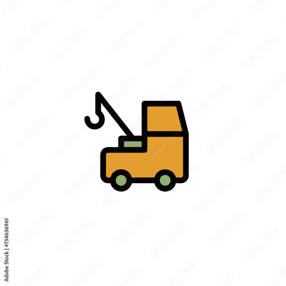 Repair Service Truck Filled Outline Icon