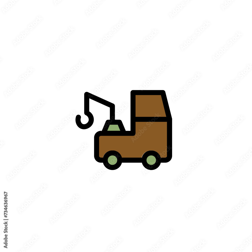 Repair Service Truck Filled Outline Icon