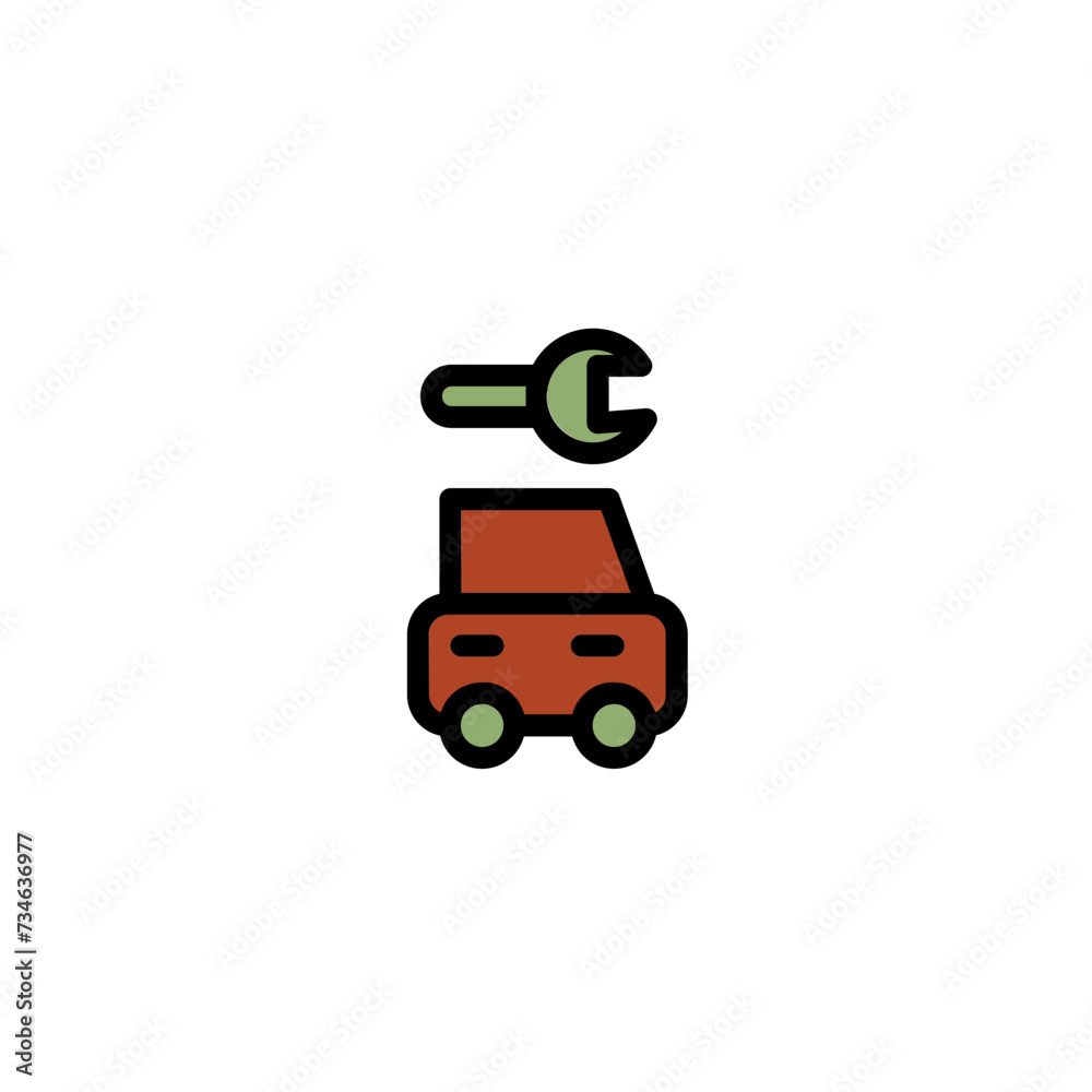 Repair Vehicle Car Filled Outline Icon Repair Vehicle Car Filled Outline Icon