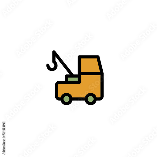 Repair Service Truck Filled Outline Icon