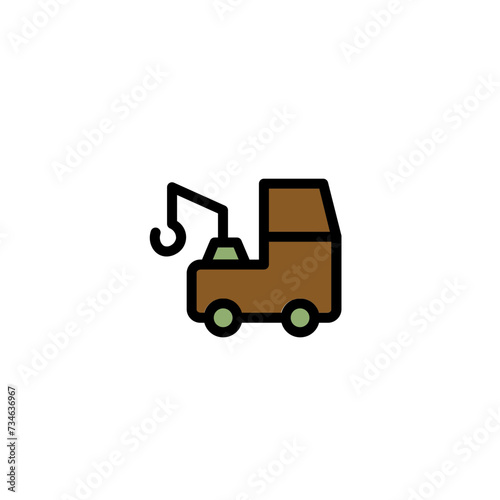 Repair Service Truck Filled Outline Icon