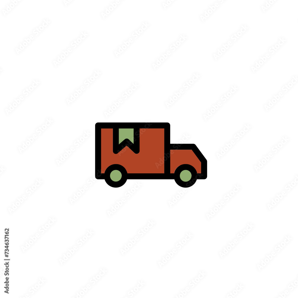 Truck Van Car Filled Outline Icon