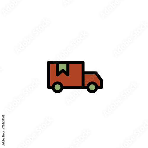 Truck Van Car Filled Outline Icon © Blacker Studio