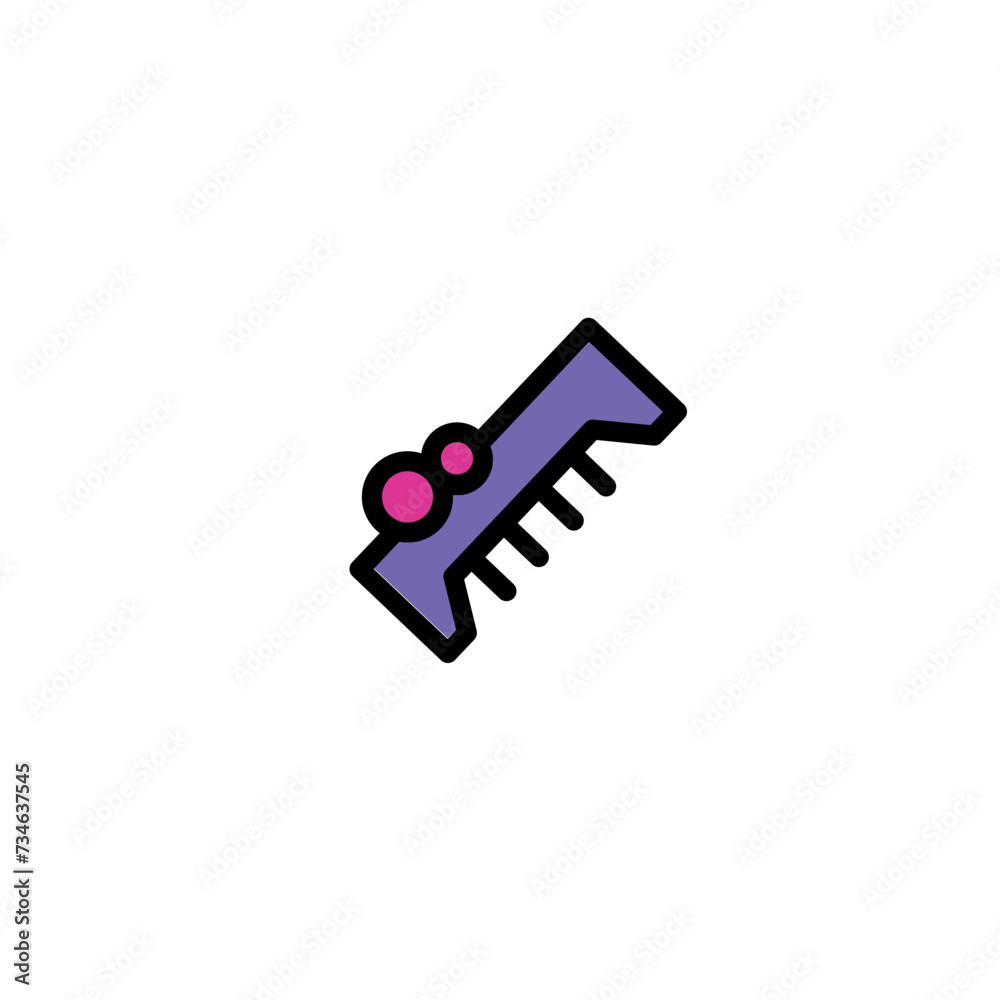 Hair Brush Comb Filled Outline Icon