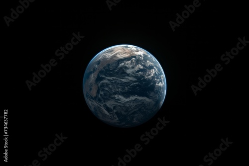 3d planet earth on which there is no light anywhere  view from space  earth hour  copy space