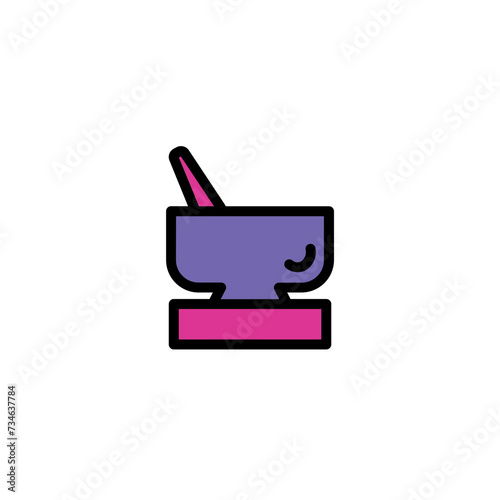 Stylist Hair Bowl Filled Outline Icon