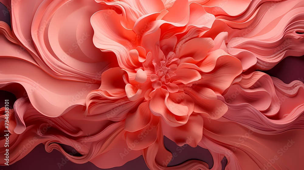 A top view of a vibrant coral pink background, adding a pop of color and vibrancy