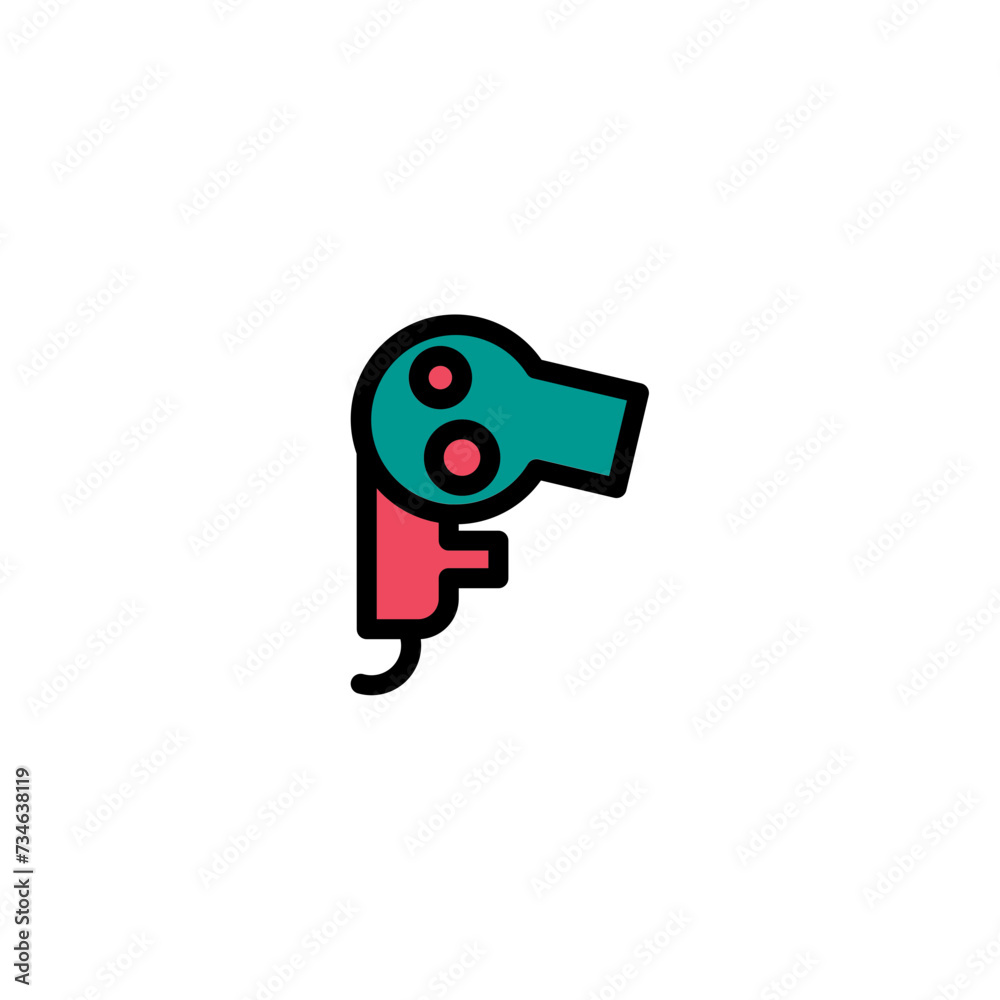 Hair Hairdryer Beauty Filled Outline Icon Hair Hairdryer Beauty Filled Outline Icon