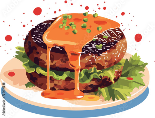 Hamburger Steak smothered in Signature Sauce