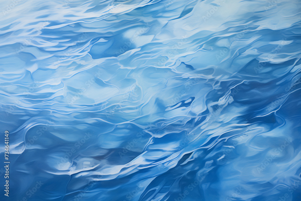 Tranquil Blue Water Ripples, Calming and Serene Ocean Surface Texture Concept