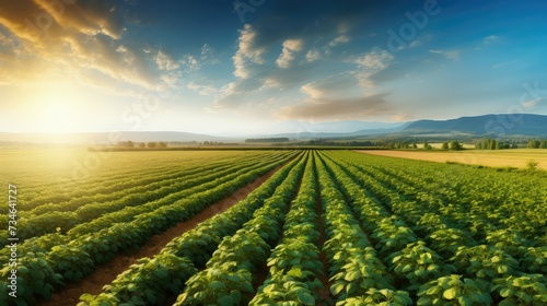 harvest potato farm