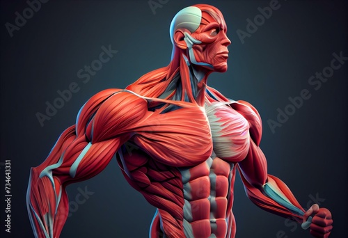 Obturator internus Muscle Anatomy For Medical Concept 3D. Generative AI photo