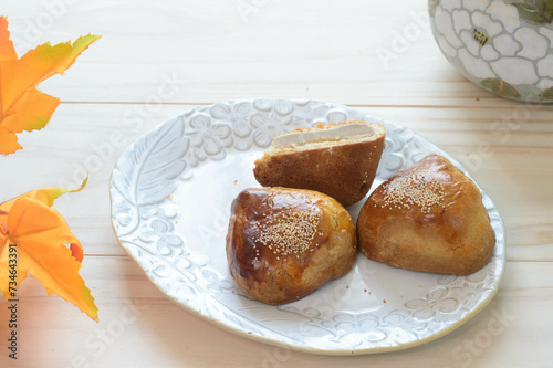 Chestnut Manju, a sweet pastry with chestnut paste