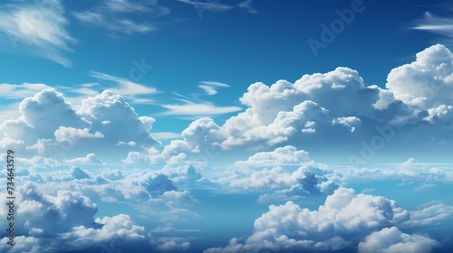 A top view of a vibrant sky blue background, reminiscent of a clear summer day