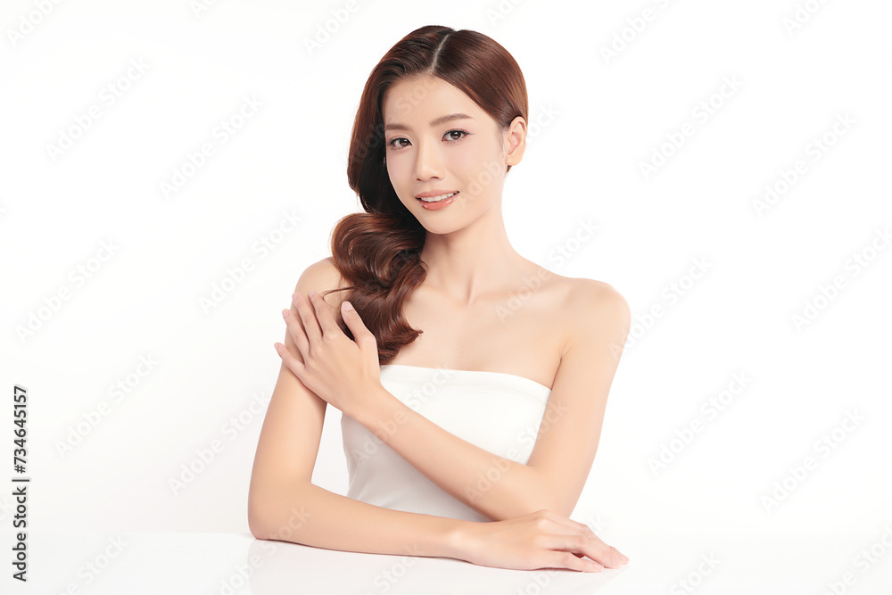 Beautiful young asian woman with clean fresh skin on white background, Face care, Facial treatment, Cosmetology, beauty and spa, Asian women portrait. Beautiful young asian woman with clean fresh skin on white background, Face care, Facial treatment, Cosmetology, beauty and spa, Asian women portrait.