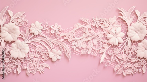 A lacey damask pink background with ornate patterns