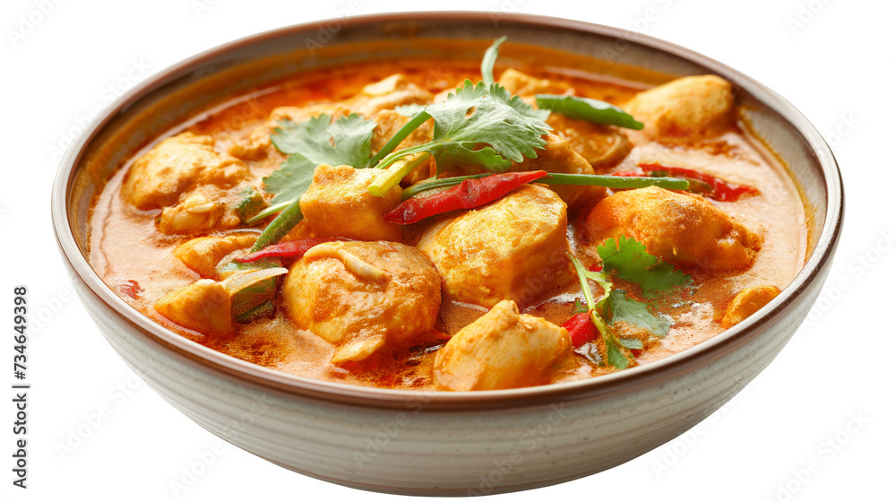 Spicy and flavorful chicken curry in a bowl,