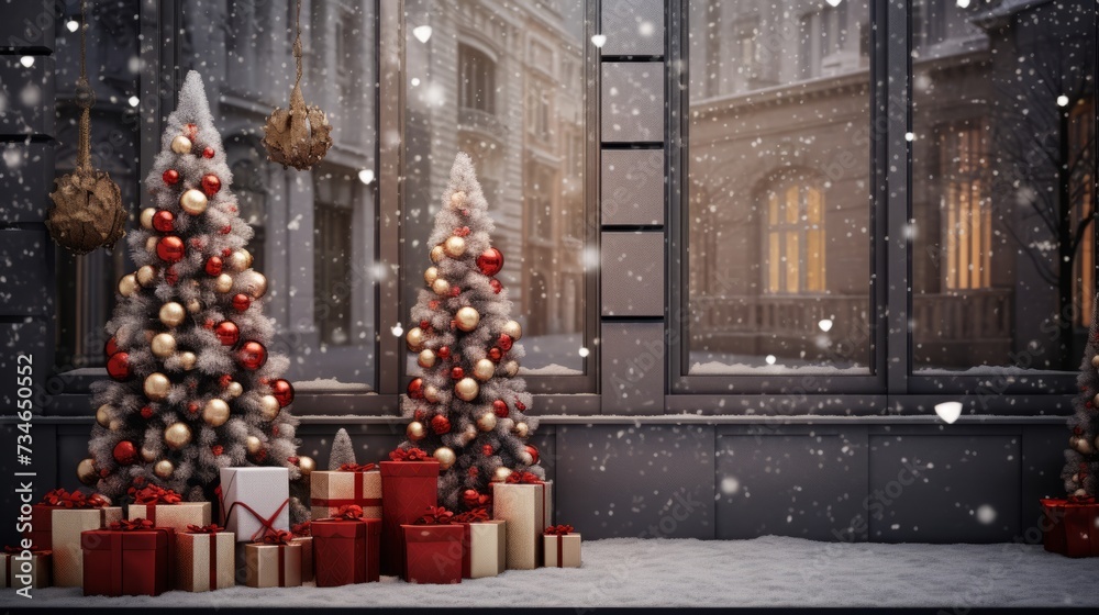 Elegant christmas decor on a business themed background